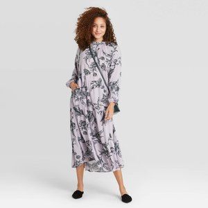Women's Long Sleeve Ruffle Hem Dress - A New Day M